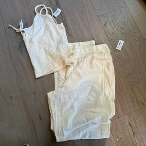 NWT Old Navy Women's Pajama Set 2‎ Piece Tank Top Button Front Pants